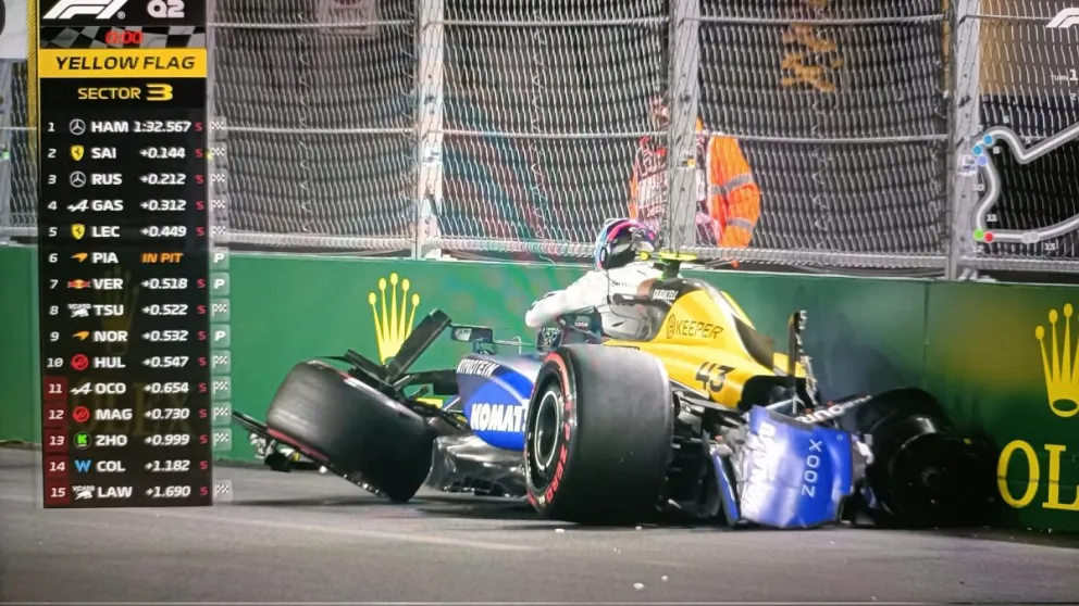 Franco Colapinto sufrió un grave accidente y corre riesgo su participación en el Gran Premio de Las Vegas