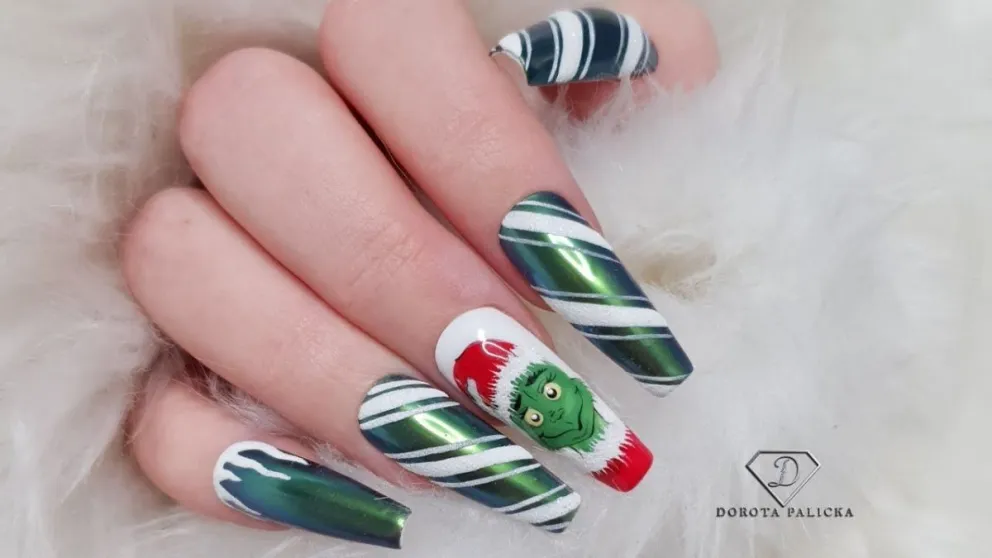 Inspirados en el Grinch: 5 diseños de Nail Art para celebrar la Navidad