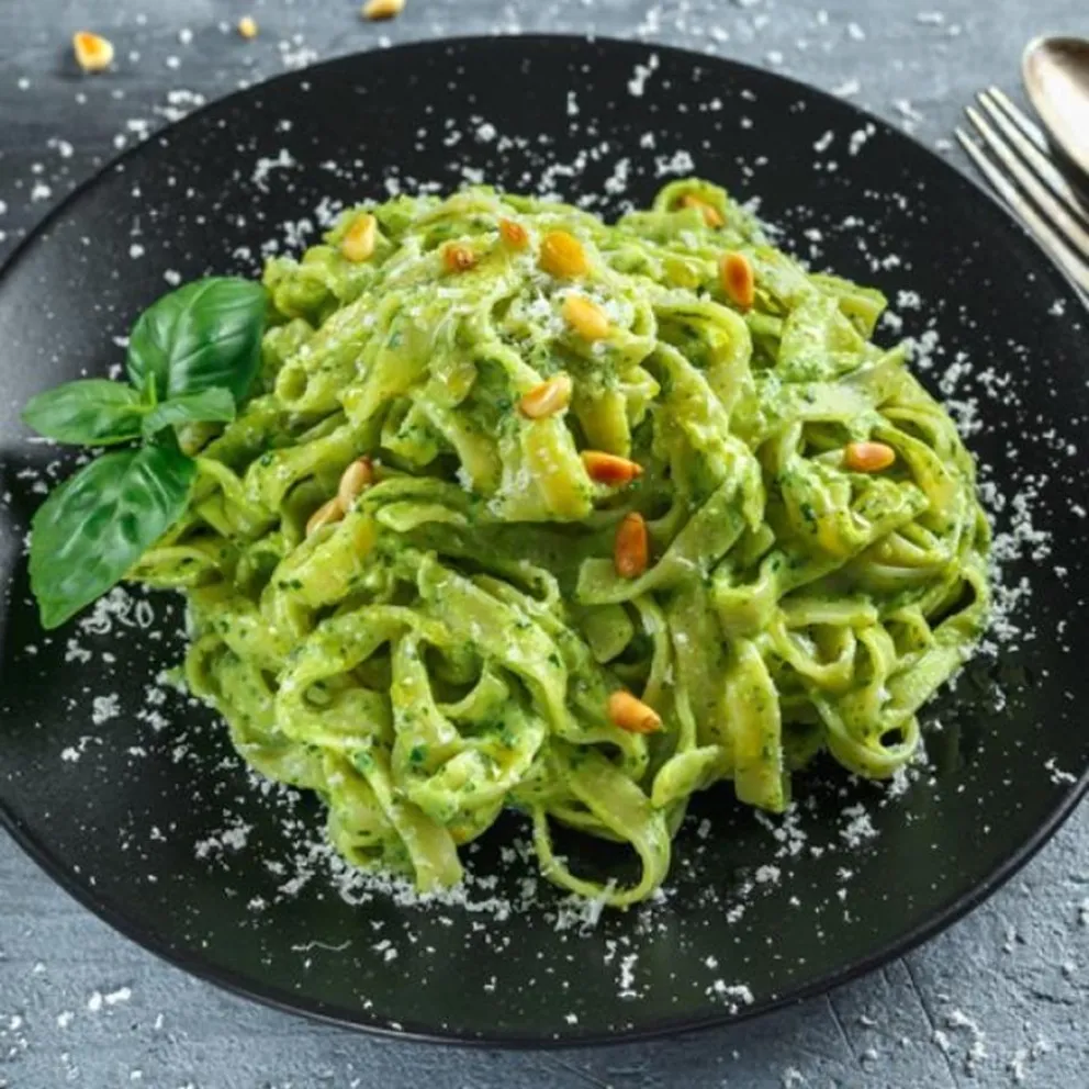 fideos al pesto - receta