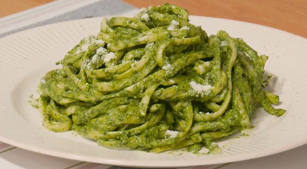 fideos al pesto - receta