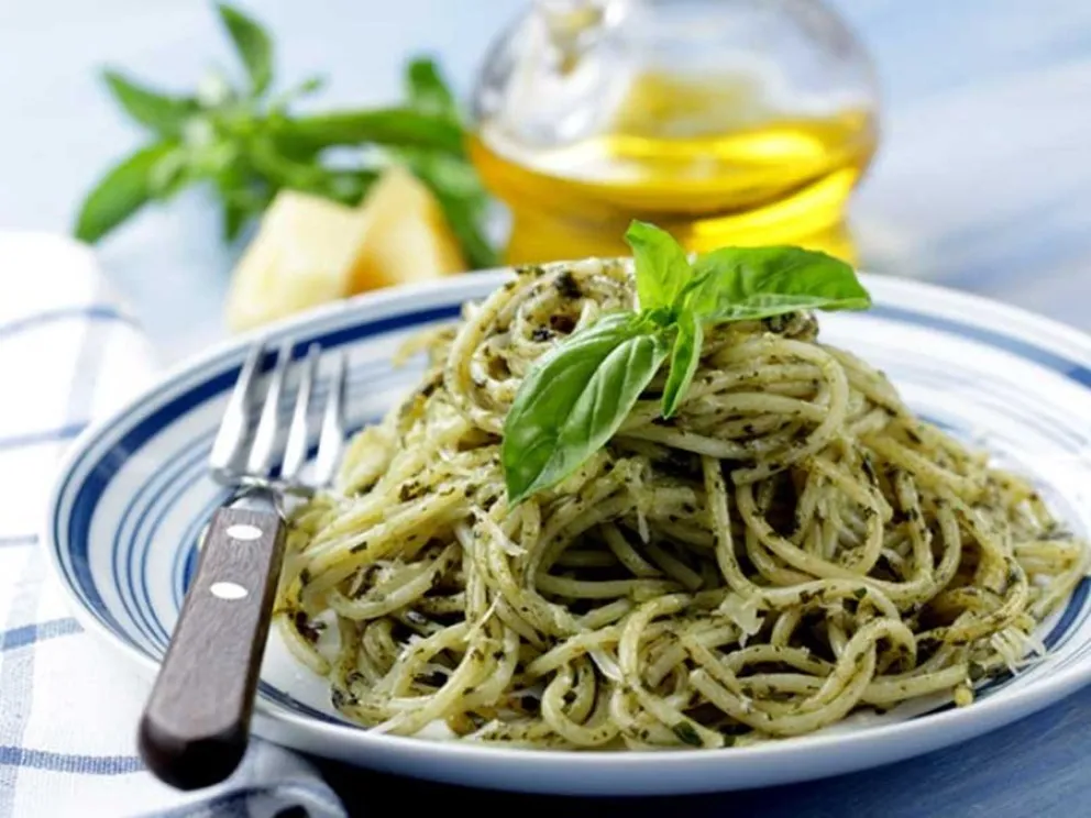 fideos al pesto - receta