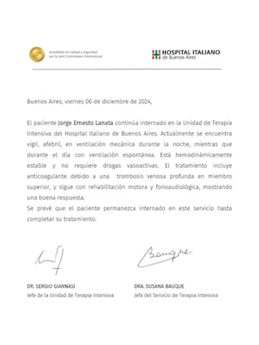 Jorge Lanata - parte m&eacute;dico