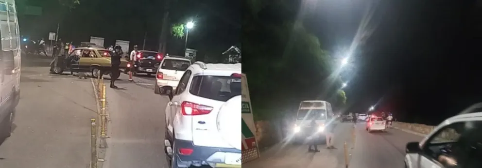 Violento accidente en Portezuelo: un auto tuvo una falla mecánica y embistió contra una ambulancia