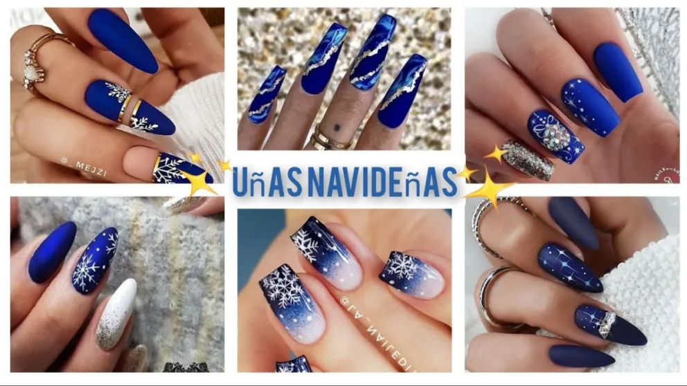Atrévete a innovar y haz de tus uñas el centro de atención luciendo estos diseños azules para Navidad