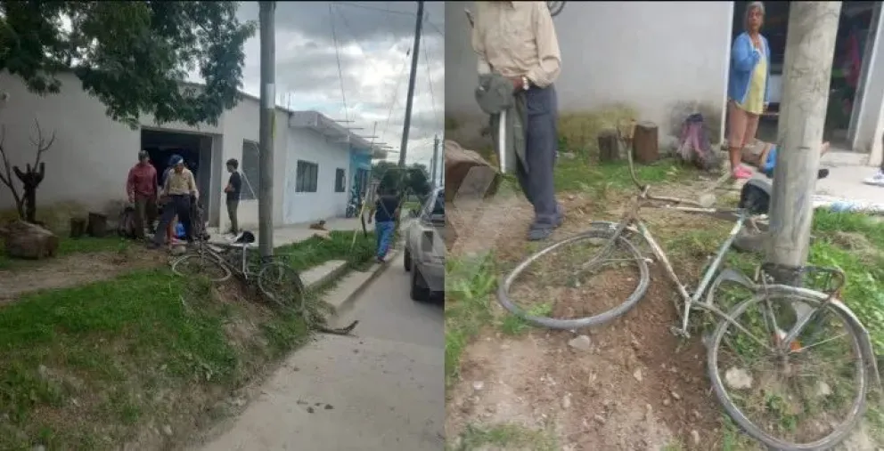 Fuerte accidente en Rosario de Lerma: un ciclista resultó gravemente herido