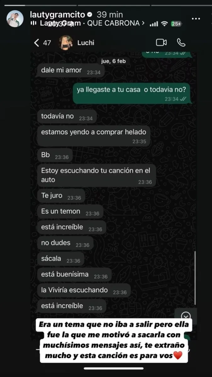 Luc&iacute;a - Gran Hermano - Lauty Gram