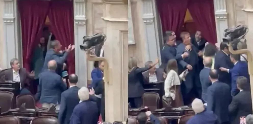 Escándalo en Diputados: golpes, gritos, caos y un vaso de agua que terminó con la sesión levantada 