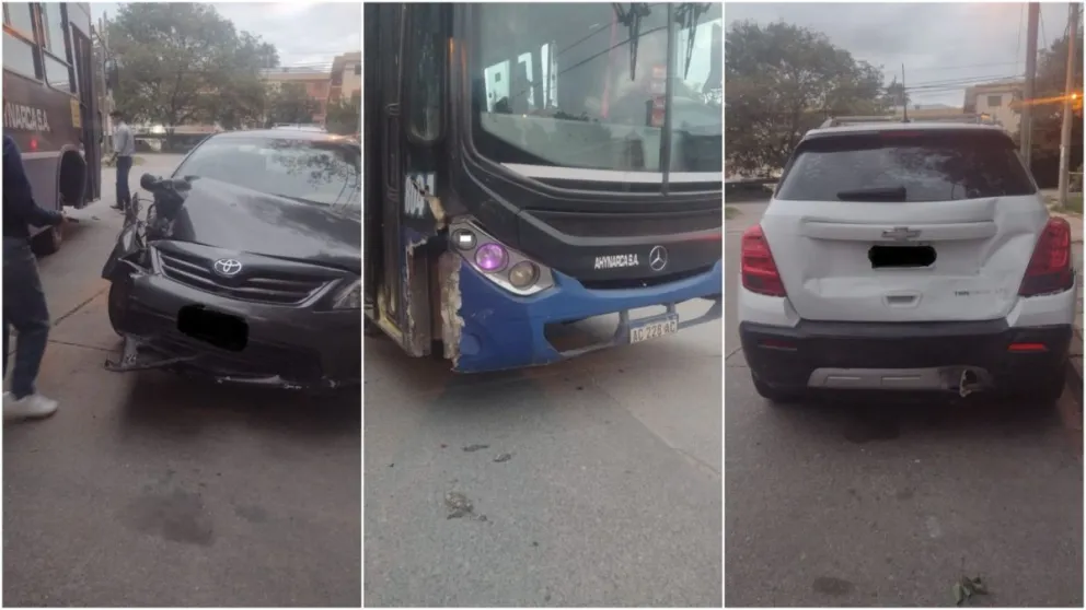|ÚLTIMO MOMENTO| Tremendo choque en Salta: dos autos y un colectivo de SAETA colisionaron entre sí