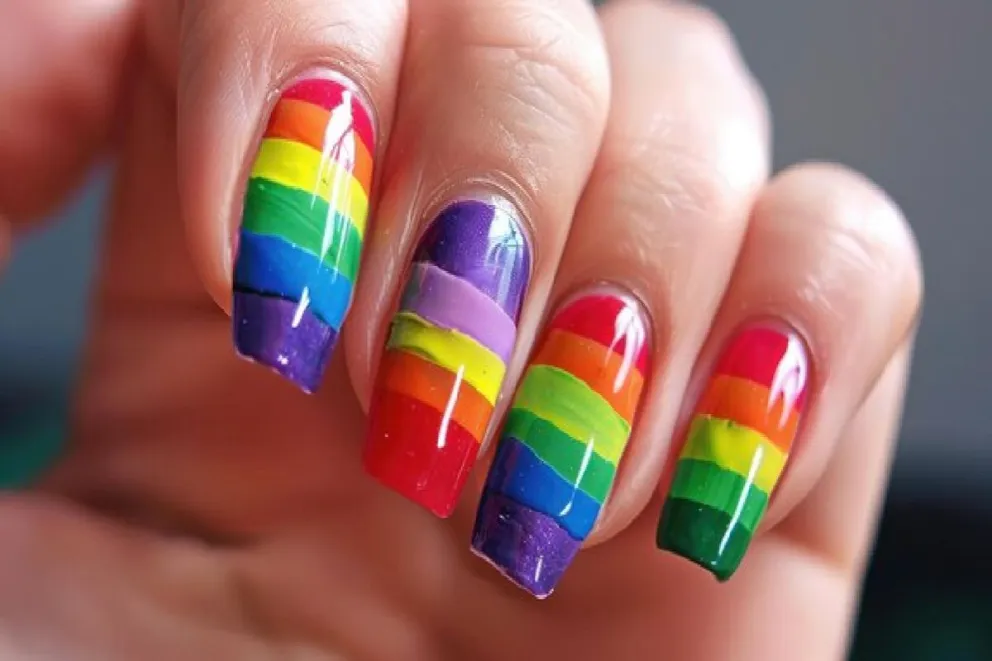 Nail Art arcoíris: diseños vibrantes para uñas cortas y largas que amarán tus manos