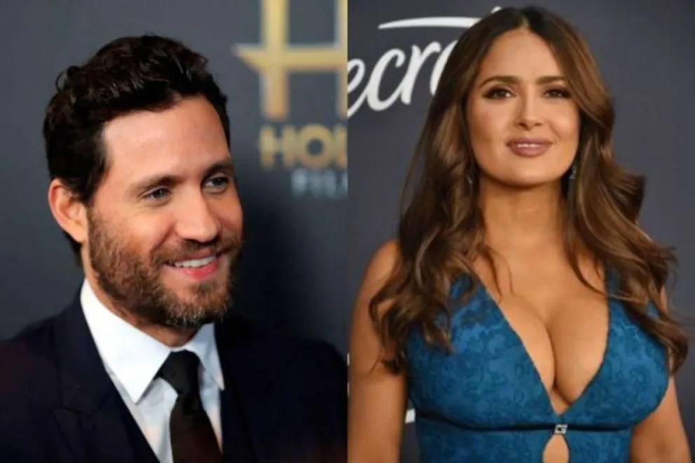El polémico abrazo de Édgar Ramírez a Salma Hayek en la alfombra roja que desata críticas