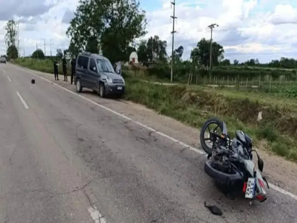 Un motociclista resultó herido de gravedad a causa de un fuerte accidente en Ruta Nacional 34