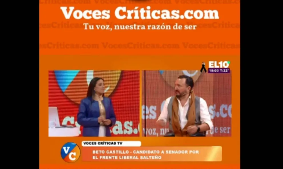 Voces Críticas TV: "Queremos trabajar por una provincia en la cual las condiciones sean óptimas", confesó Beto Castillo