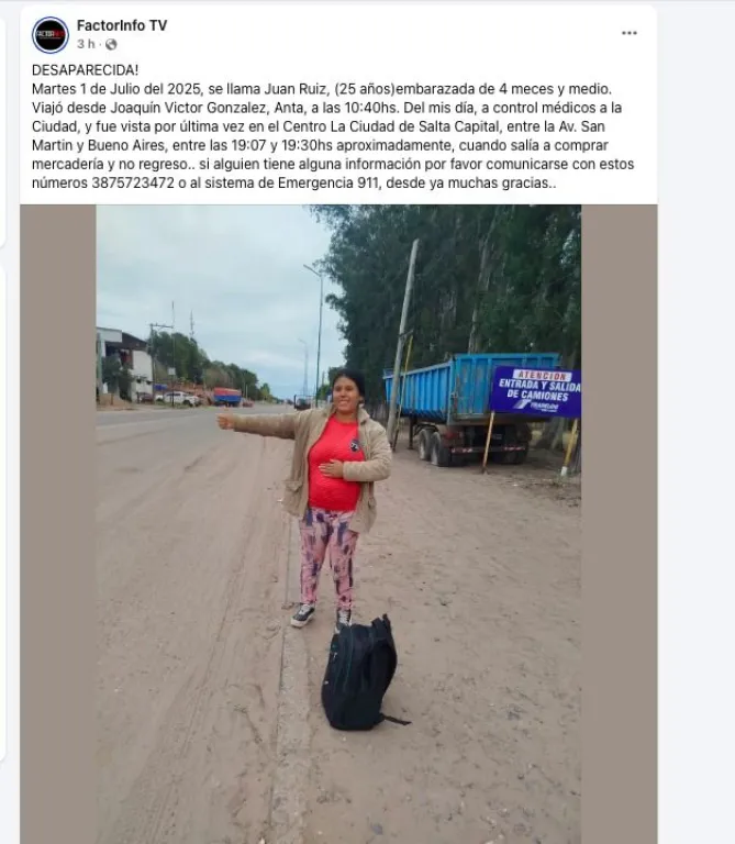 Joven salte&ntilde;a desaparecida 