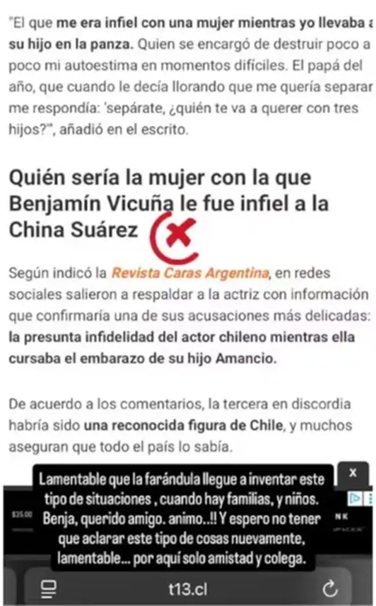 China Su&aacute;rez - Benjamin Vicu&ntilde;a