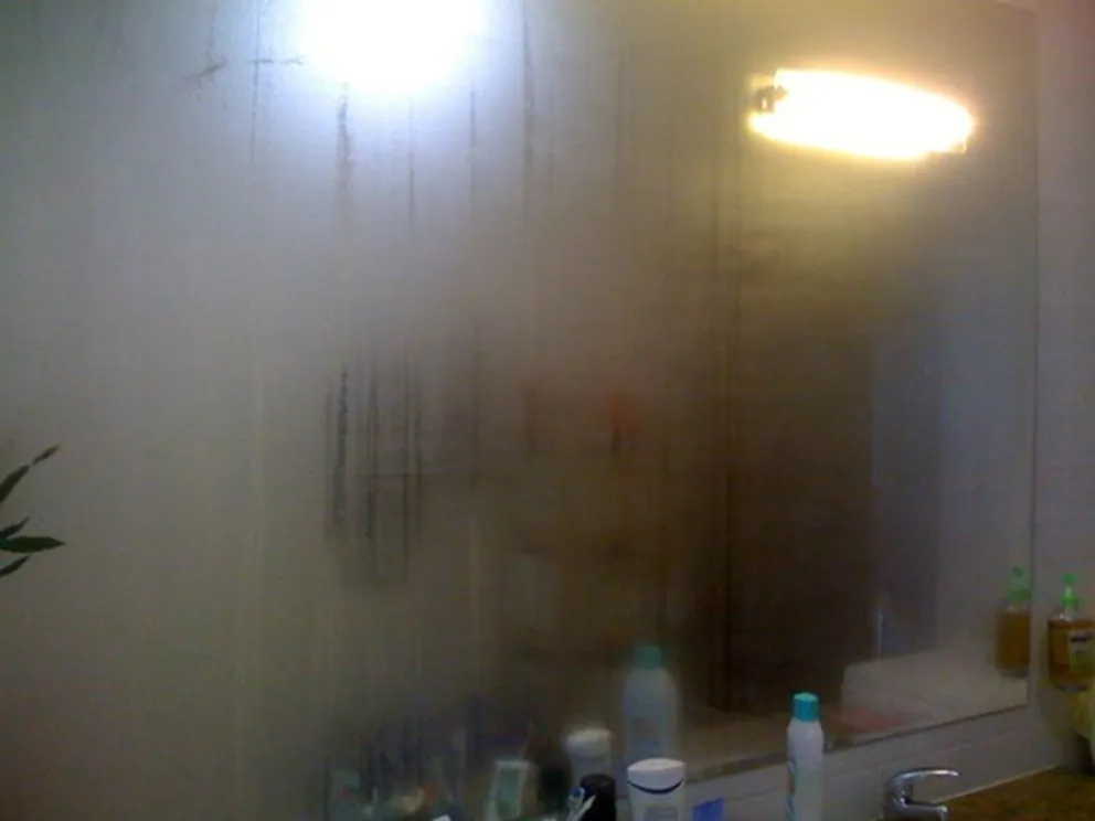 espejo de ba&ntilde;o empa&ntilde;ado - truco