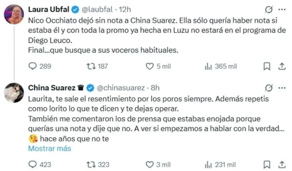 China Su&aacute;rez - Laura Ubfal