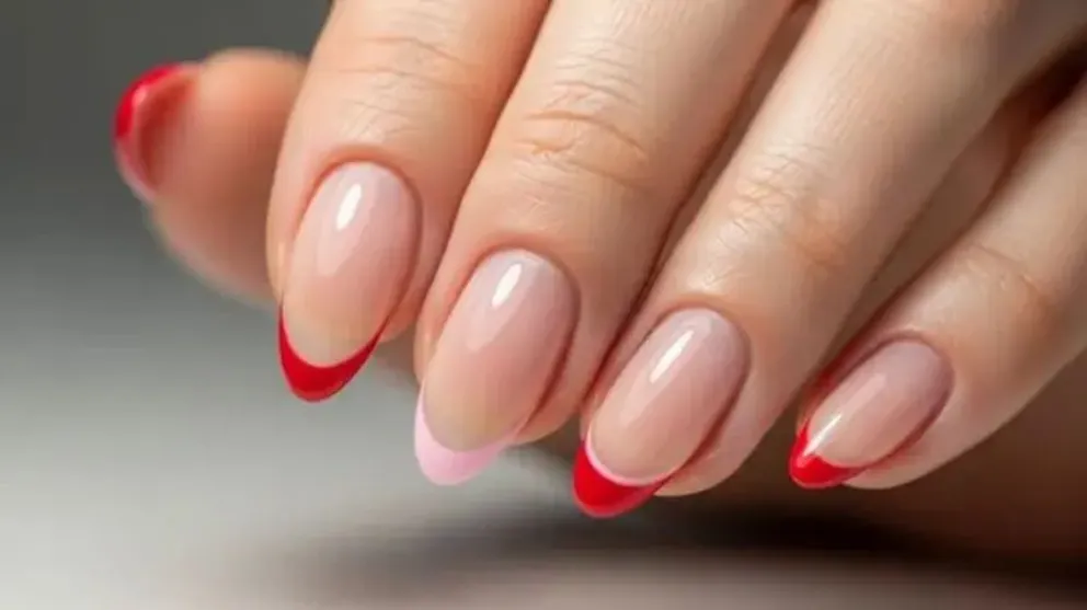 Modelo dos de Nail Art para San Valent&iacute;n