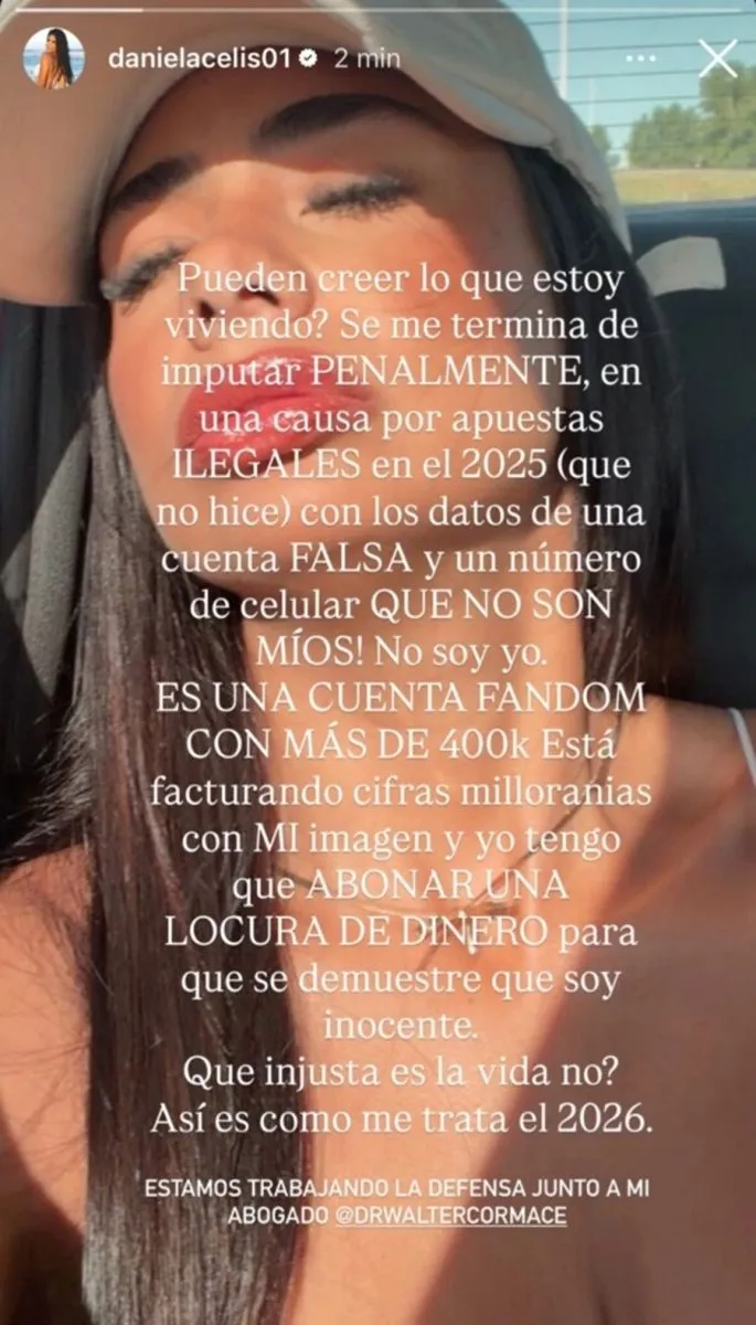 Descargo de Daniela Celis en redes sociales