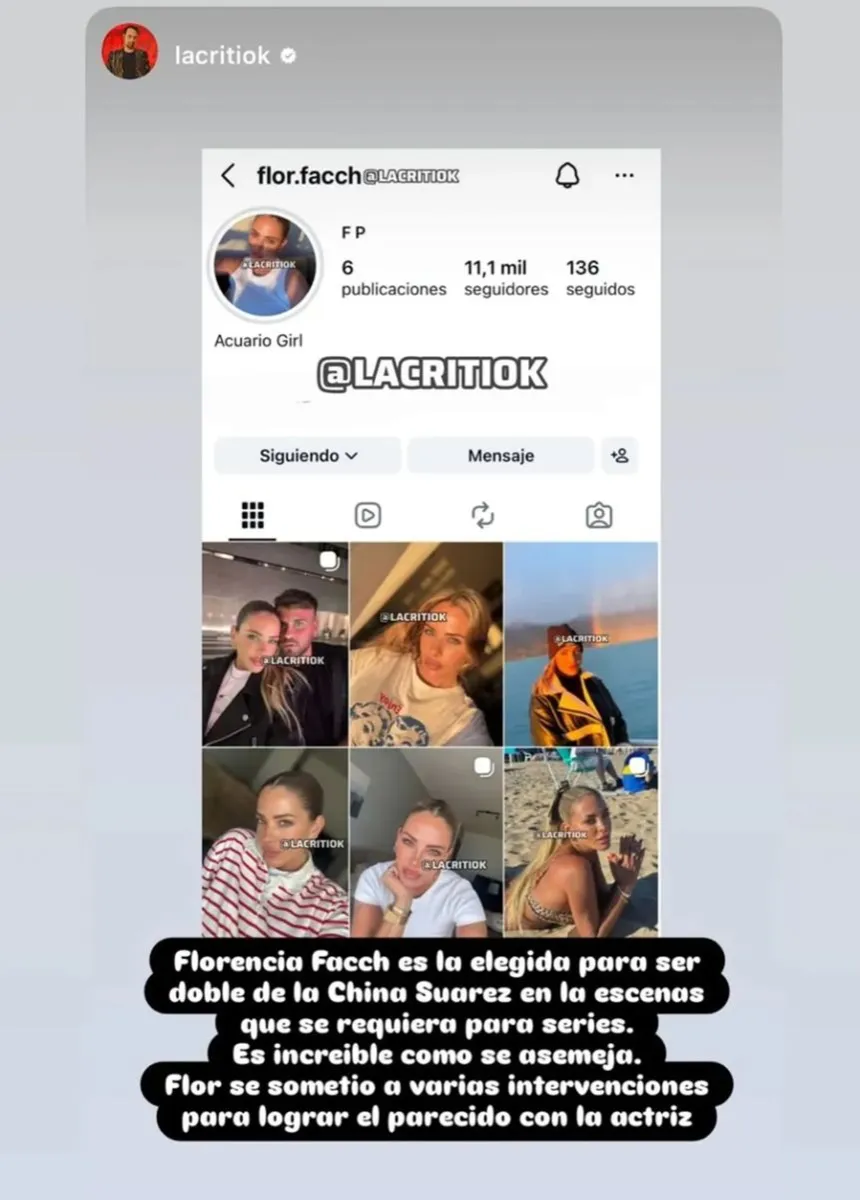 La doble de la China Su&aacute;rez en sus escenas impresiona parecido