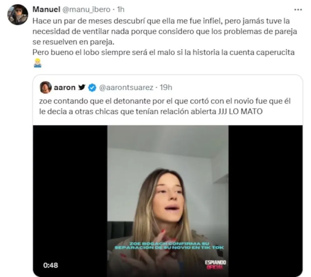 Zoe Bogach envi&oacute; carta documento a su exnovio por hablar de ella