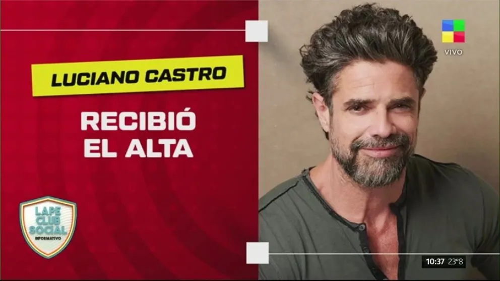 Luciano Castro fue dado de alta pero debe seguir tratamiento