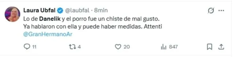 El inapropiado comentario de Danelik que paraliz&oacute; el programa