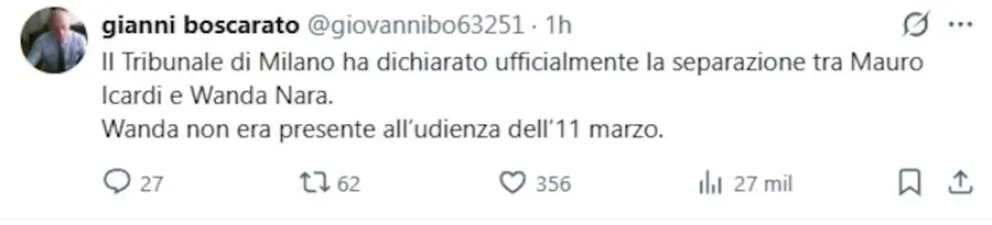 Mauro Icardi y Wanda Nara ya estarían divorciados en Italia