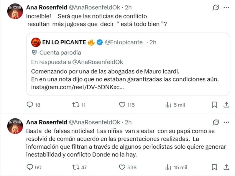 Ana Rosenfeld aclar&oacute; c&oacute;mo ser&aacute; el encuentro de Mauro Icardi con sus hijas