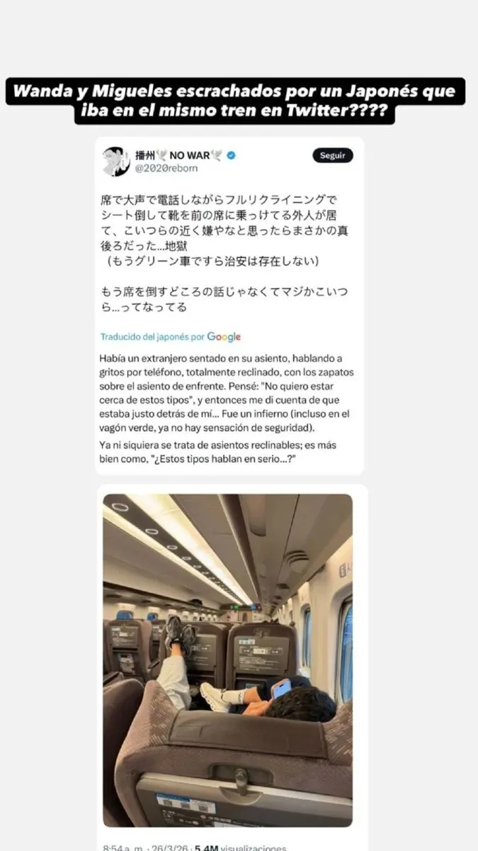 Wanda Nara y Mart&iacute;n Migueles descargo de un japon&eacute;s