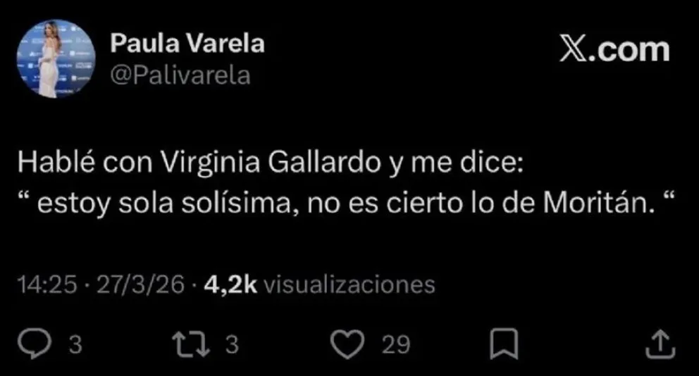 Virginia Gallardo enfrentó rumores con Roberto García Moritán