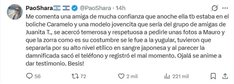 China Su&aacute;rez escena de celos a Mauro Icardi en boliche
