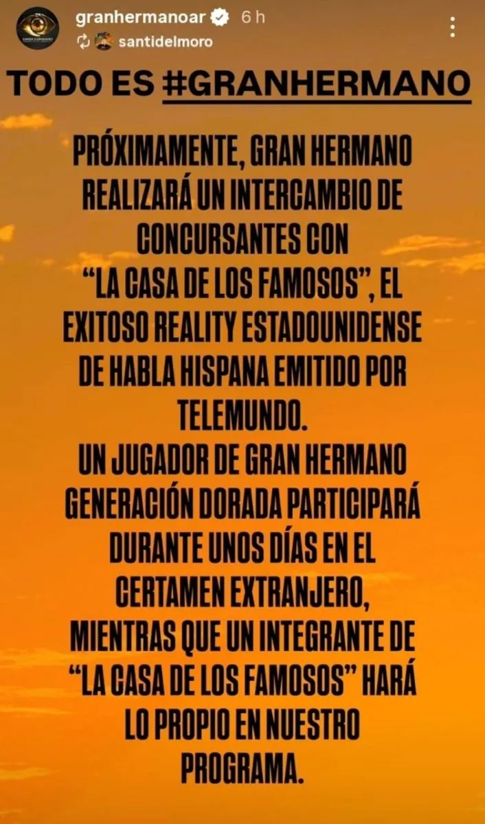 Se supo qu&eacute; participante de Gran Hermano har&aacute; el intercambio con reality extranjero