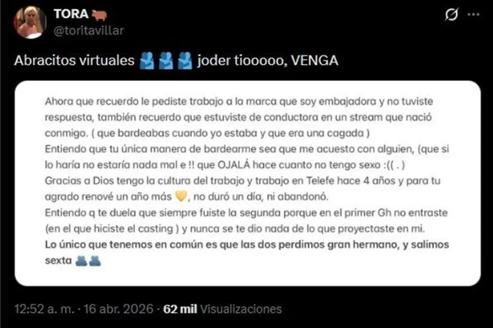 Furia Scaglione encar&oacute; a La Tora Villar