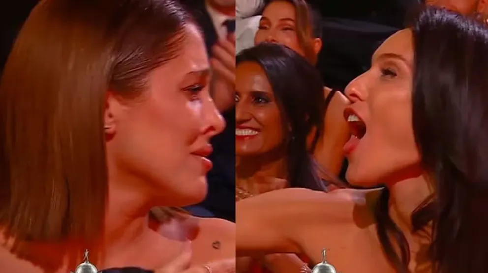 La reacci&oacute;n de Pampita en los Mart&iacute;n Fierro con la ganadora inesperada