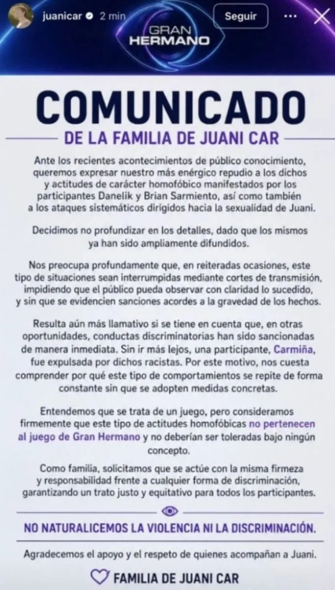 Grave denuncia en Gran Hermano contra Danielik y Brian Sarmiento