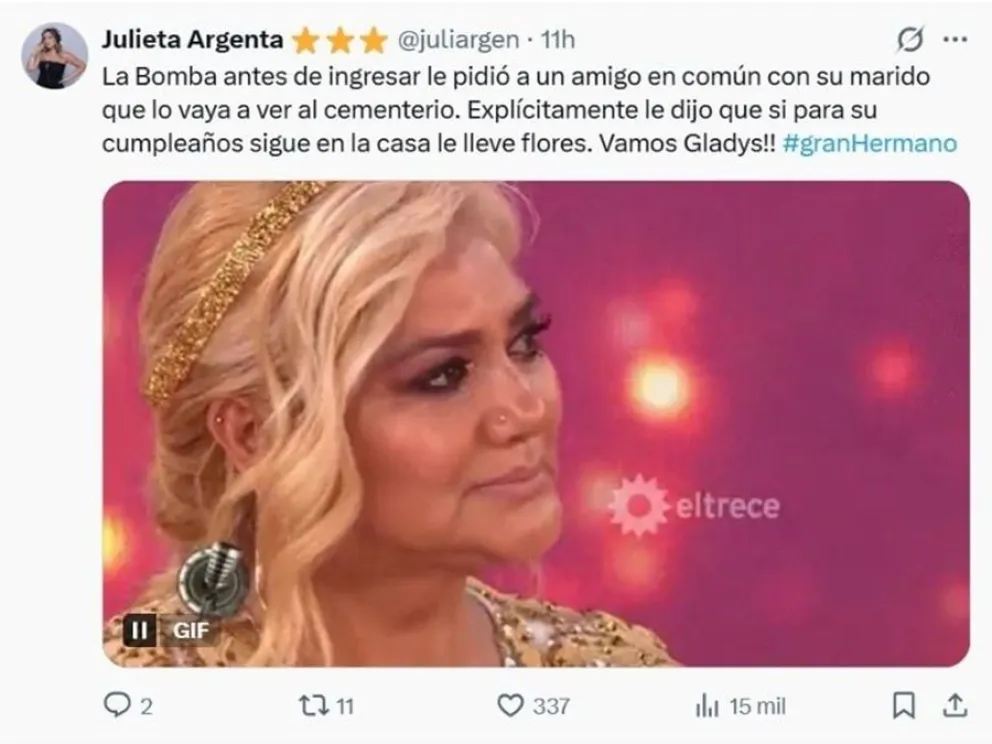El ins&oacute;lito pedido de Gladys La Bomba Tucumana para entrar a Gran Hermano