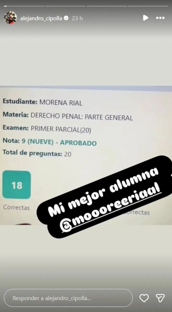 Morena Rial estudia Derecho y sus notas sorprendieron