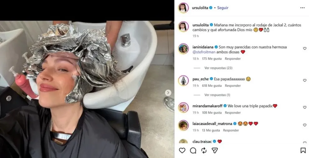 &Uacute;rsula Corber&oacute; cambi&oacute; de look y mostr&oacute; im&aacute;genes de Dante