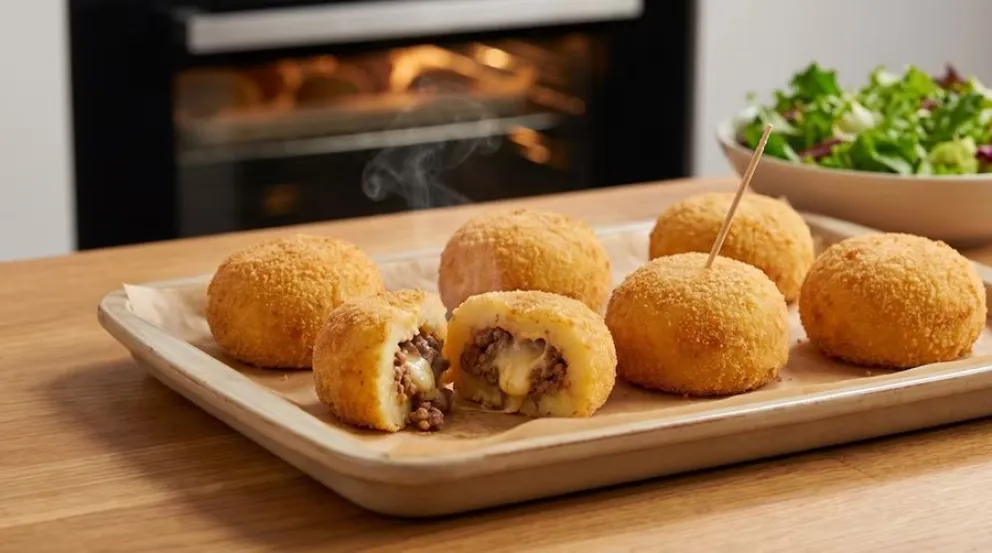 La receta de bombas de papa con carne, f&aacute;cil y deliciosa