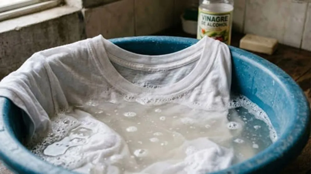El truco de remojar la ropa en vinagre blanco