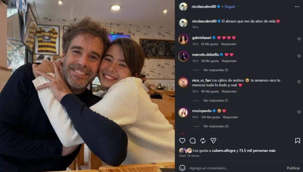 Nicol&aacute;s Cabr&eacute; se reencontr&oacute; con su hija Rufina