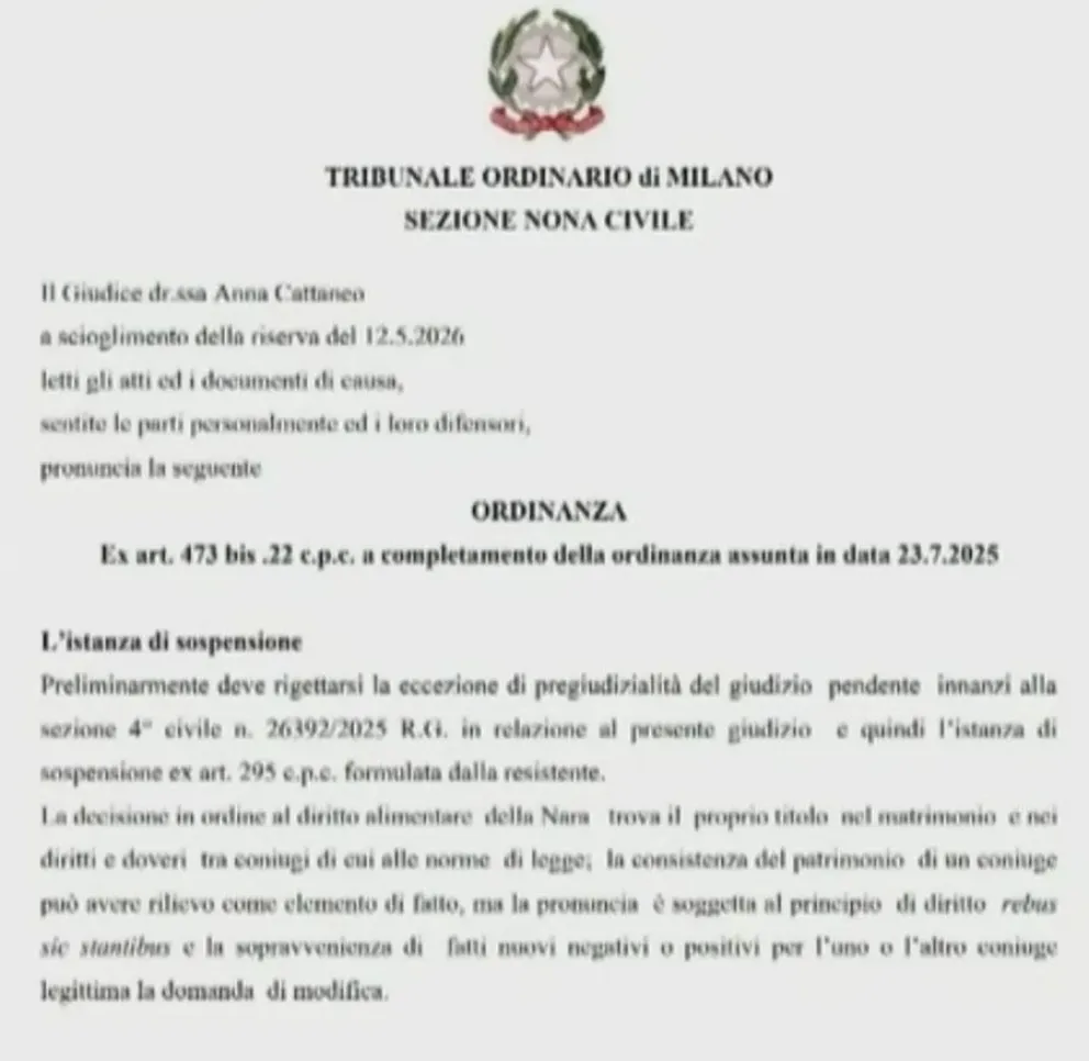 Rev&eacute;s judicial para Wanda Nara en Italia 