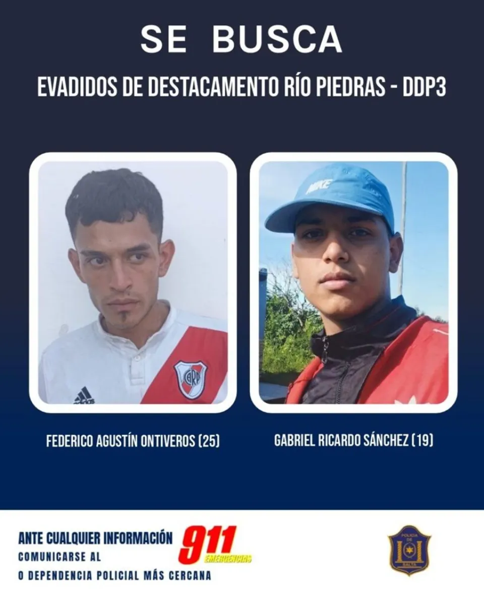 Dos pr&oacute;fugos de una comisar&iacute;a son buscados intensamente