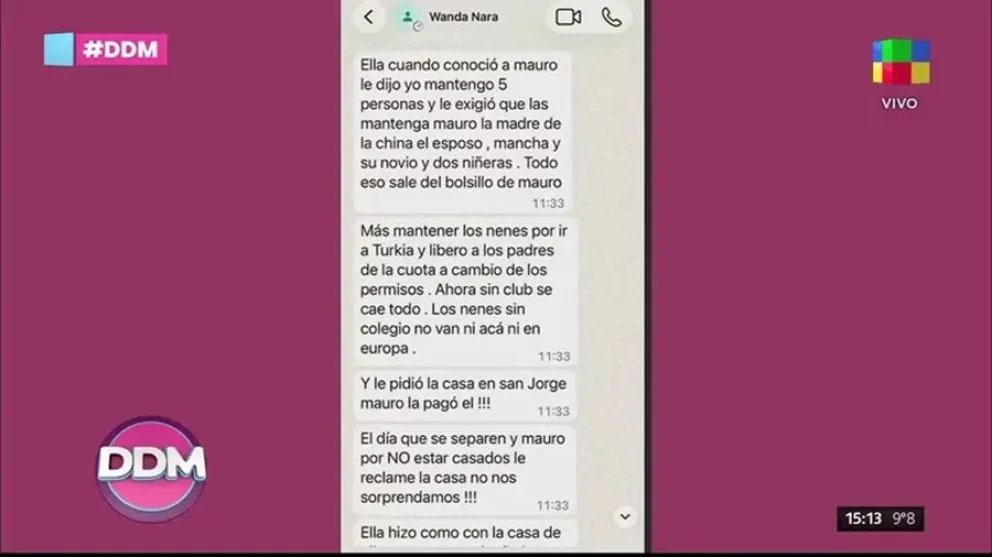 Wanda Nara acus&oacute; a la China Su&aacute;rez sobre pacto con Mauro Icardi