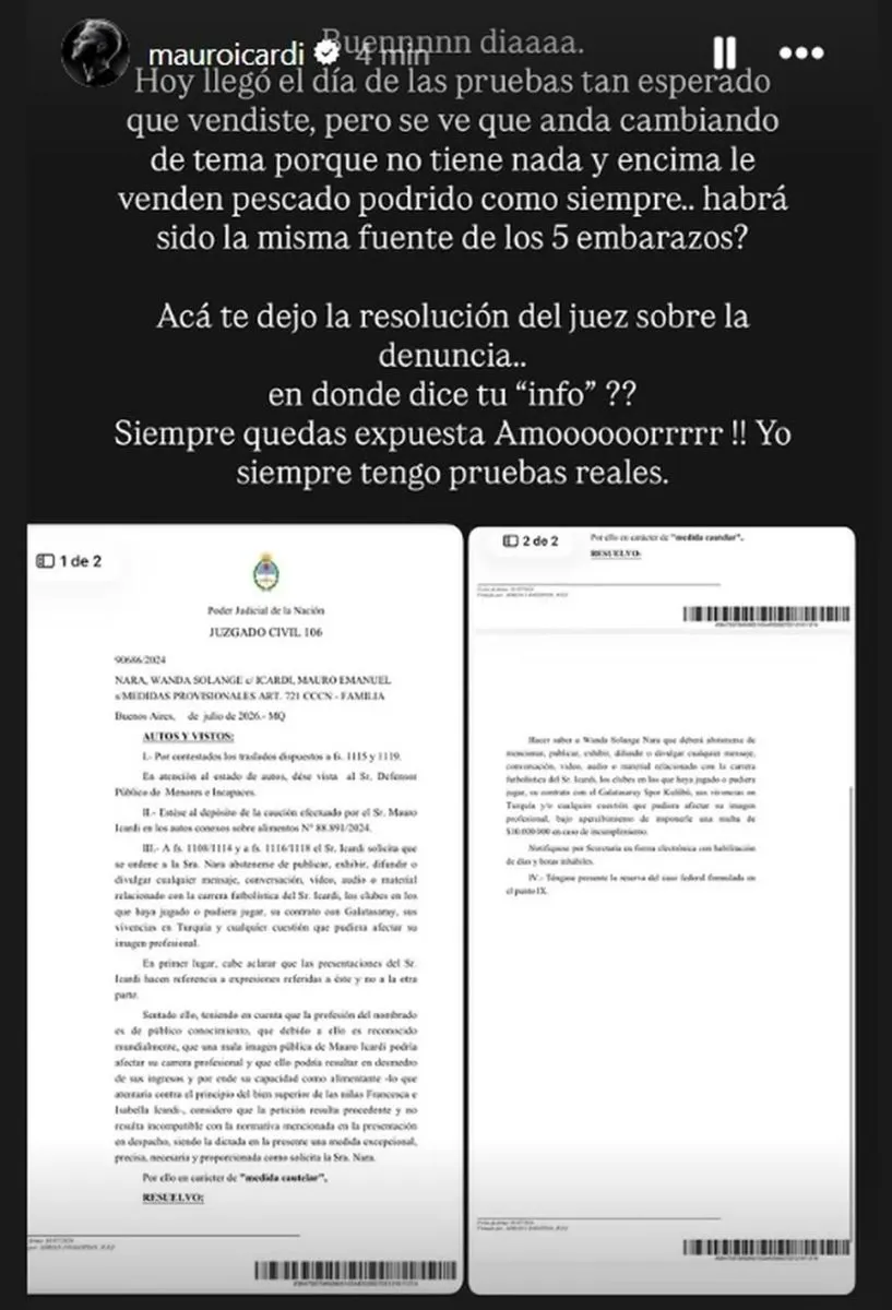 El furioso descargo de Mauro Icardi contra Yanina Latorre con pruebas