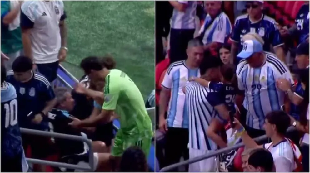 El encuentro de la Selecci&oacute;n Argentina con sus familias tras el triunfo con Egipto