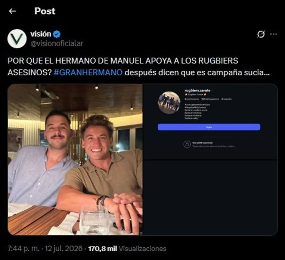 Comunicado familia Manuel Ibero sobre v&iacute;nculos con rugbiers condenados