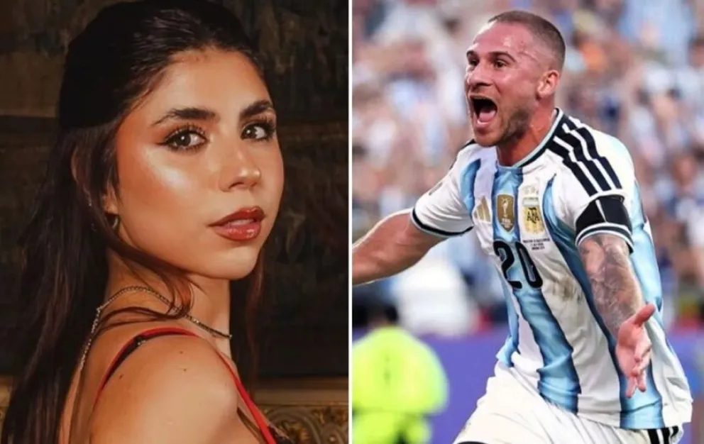 Cami May&aacute;n a los besos tras el gol de Argentina contra Suiza