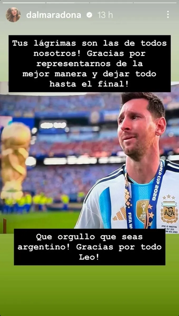 Dalma Maradona envi&oacute; un mensaje a Messi que se volvi&oacute; viral