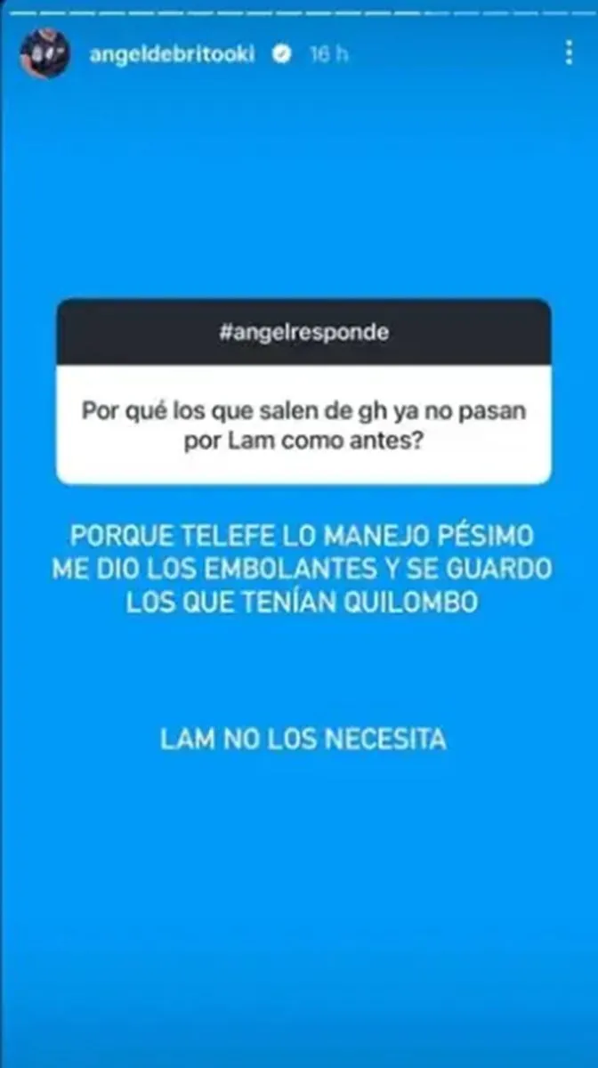 &Aacute;ngel de Brito apunt&oacute; a Telefe por los eliminados de Gran Hermano